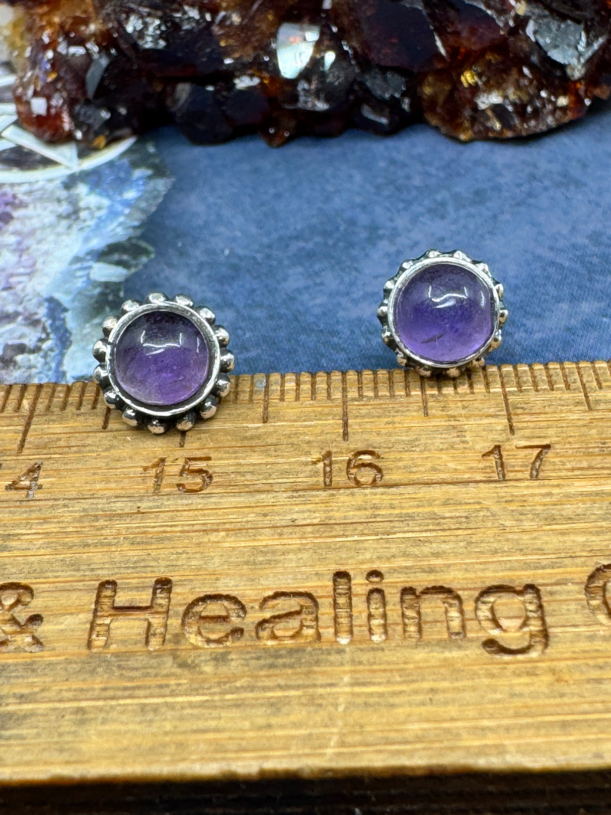 Amethyst Silver Stud Earrings- “I trust my intuition and allow it to guide me each day”