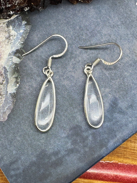 Clear Quartz Silver Drop Earrings - “I have the power to manifest all my dreams and desires”.