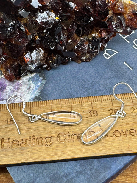 Clear Quartz Silver Drop Earrings - “I have the power to manifest all my dreams and desires”.