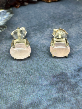Rose Quartz Silver Stud Earring - “I radiate love, beauty, confidence and grace”.