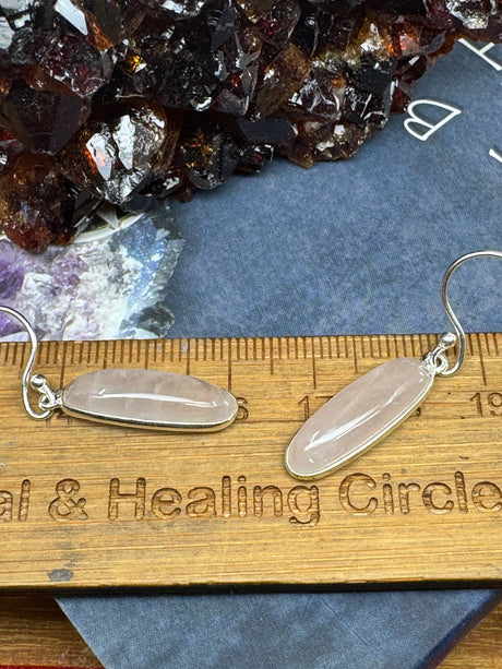 Rose Quartz Silver Drop Earring - “I radiate love, beauty, confidence and grace”.