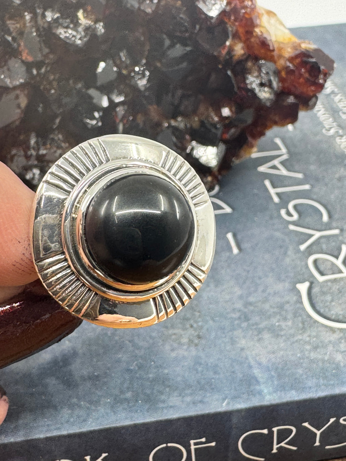 Black Onyx Silver Ring Size 8 - "I am focused and can do anything I set my mind to."