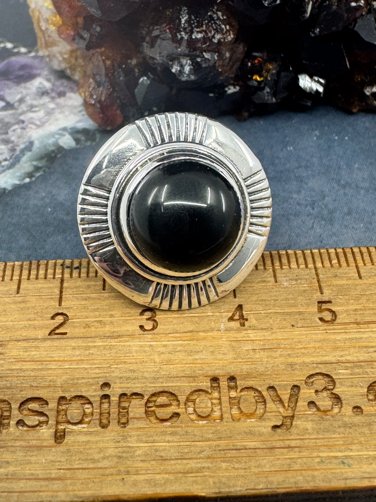 Black Onyx Silver Ring Size 8 - "I am focused and can do anything I set my mind to."
