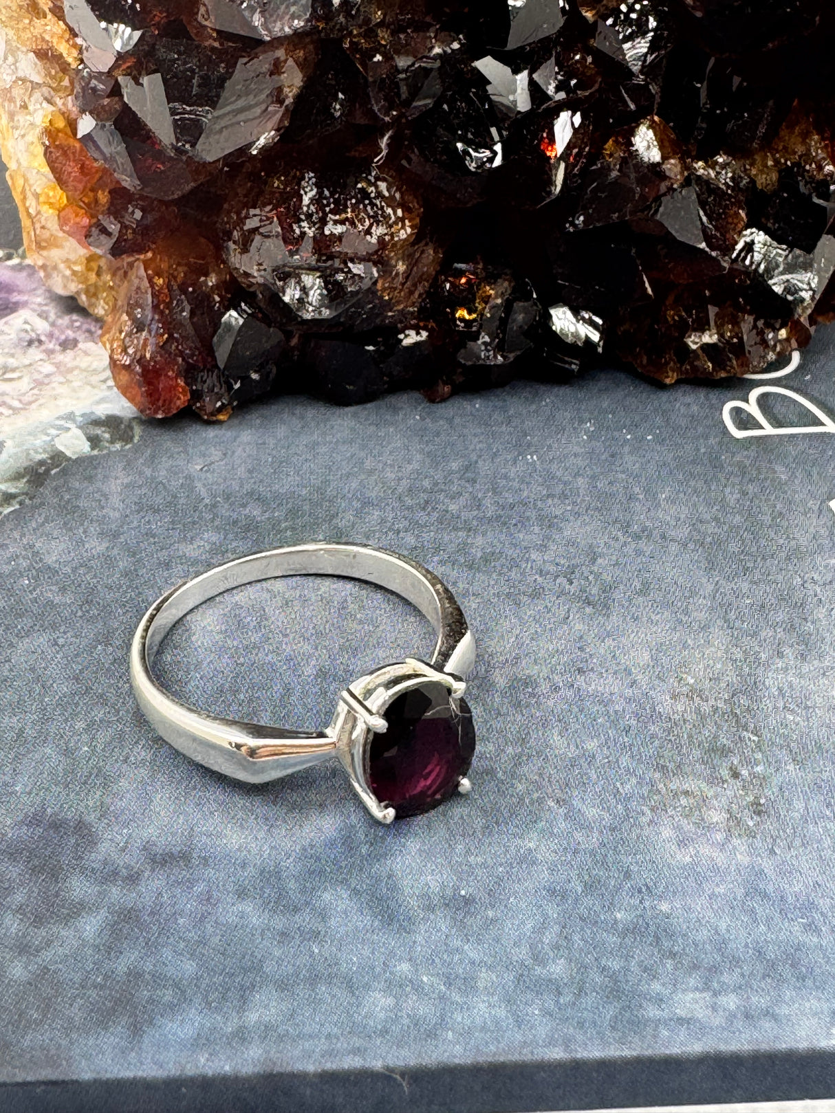 Garnet Silver Ring Size 8 - "I am passionate and enthusiastic in all areas of my life."