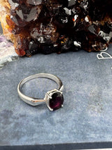 Garnet Silver Ring Size 8 - "I am passionate and enthusiastic in all areas of my life."