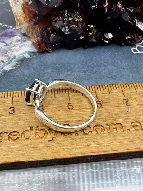 Garnet Silver Ring Size 8 - "I am passionate and enthusiastic in all areas of my life."