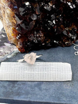 Rose Quartz Heart Silver Ring Size 9 - “I radiate love, beauty, confidence and grace”