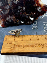 Smoky Quartz Heart Silver Ring Size 9 - “My spirit is deeply grounded in the present moment”.