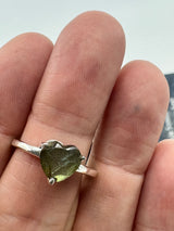 Labradorite Heart Silver Ring Size 8 -  “I welcome change and transformation into my life”.