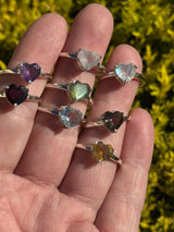 Labradorite Heart Silver Ring Size 8 -  “I welcome change and transformation into my life”.