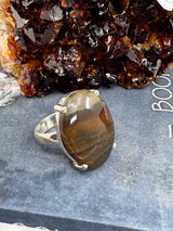Fancy Jasper Silver Ring Size 8 - "I will persevere no matter what"