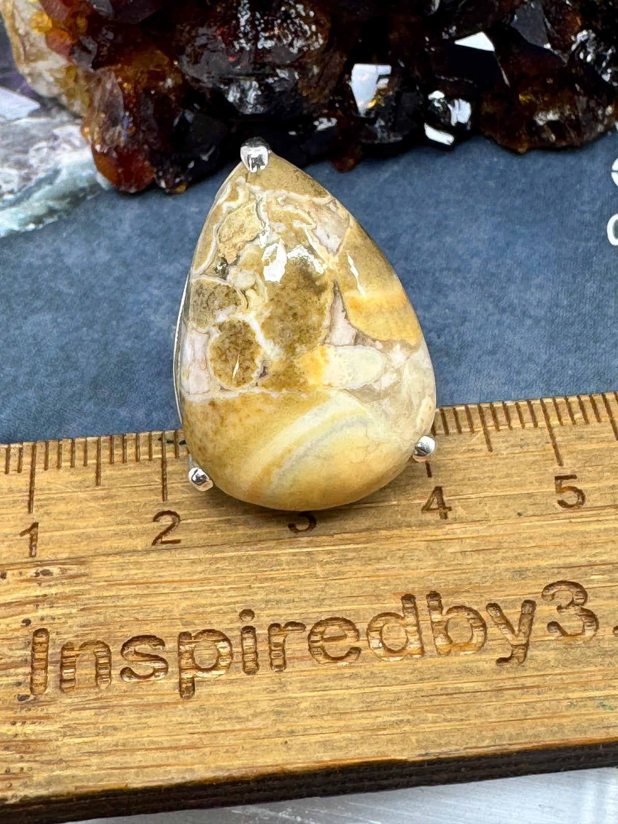 Yellow Jasper Silver Ring Size 8 - Wholeness and Detoxification