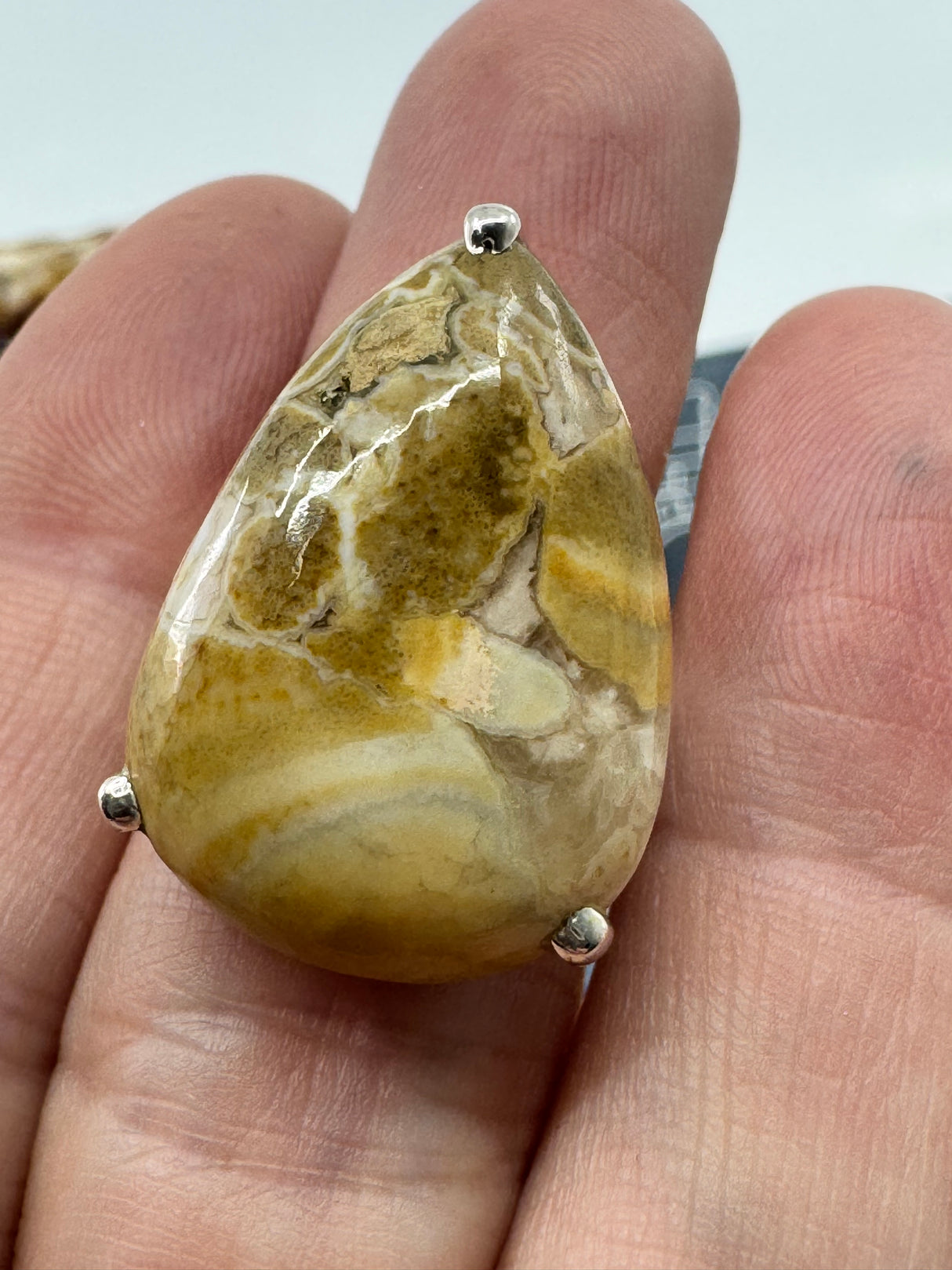 Yellow Jasper Silver Ring Size 8 - Wholeness and Detoxification
