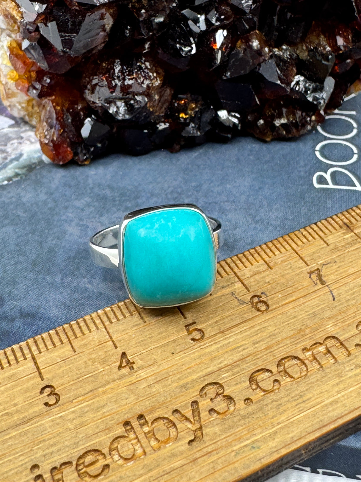 Turquoise Tibet Silver Ring Size 8 - "I express myself from a place of calmness, love, and truth."