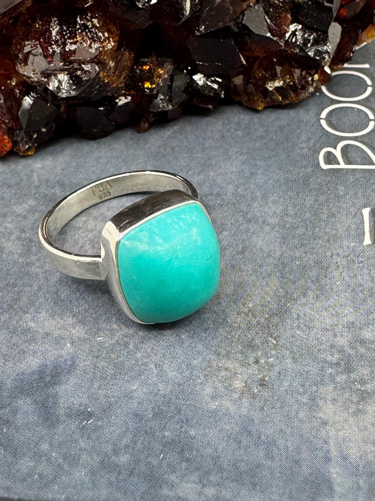 Turquoise Tibet Silver Ring Size 8 - "I express myself from a place of calmness, love, and truth."
