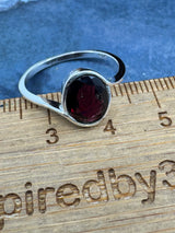 Garnet Silver Ring Size 8 - "I am passionate and enthusiastic in all areas of my life."
