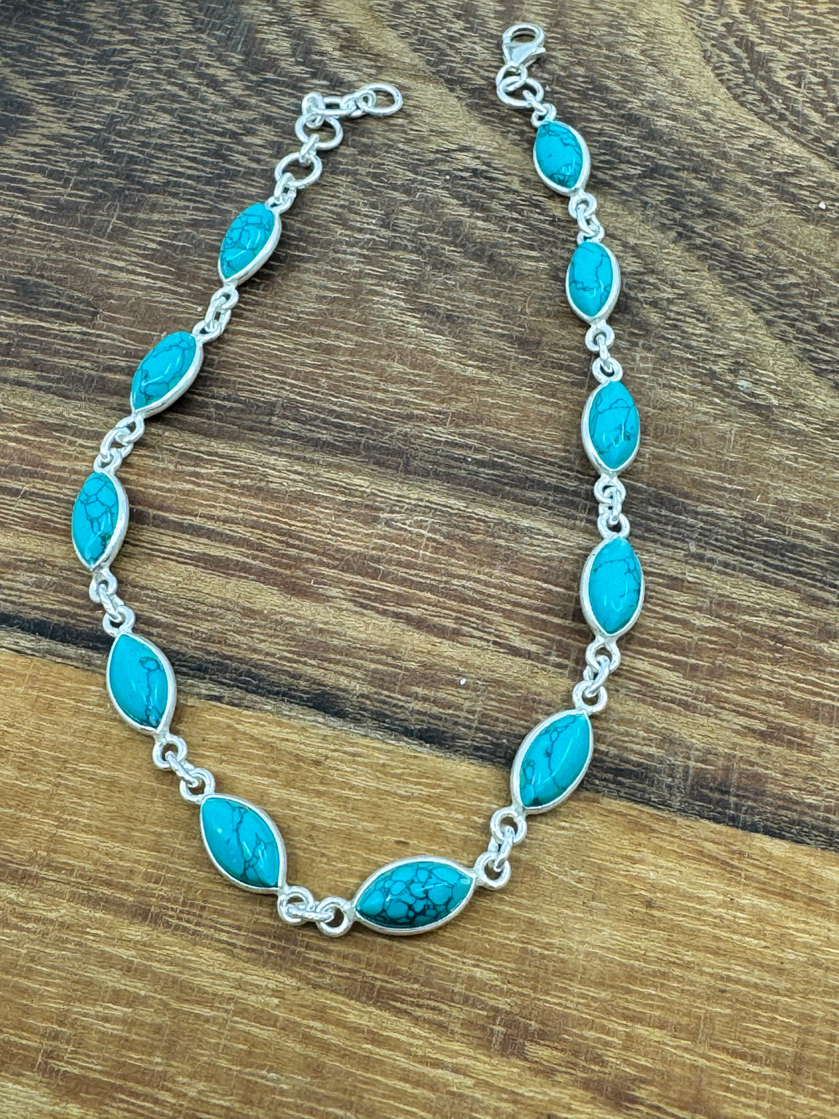 Turquoise Silver  Bracelet - "I express myself from a place of calmness, love, and truth."