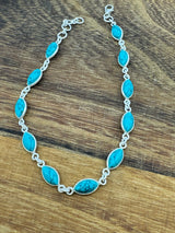 Turquoise Silver  Bracelet - "I express myself from a place of calmness, love, and truth."