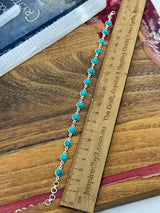 Turquoise Silver  Bracelet - "I express myself from a place of calmness, love, and truth."
