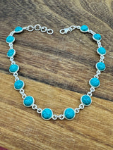 Turquoise Silver  Bracelet - "I express myself from a place of calmness, love, and truth."