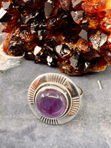 Amethyst Silver Ring Size 11  - “I trust my intuition and allow it to guide me each day”