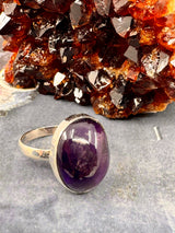 Amethyst Silver Ring Size 11  - “I trust my intuition and allow it to guide me each day”