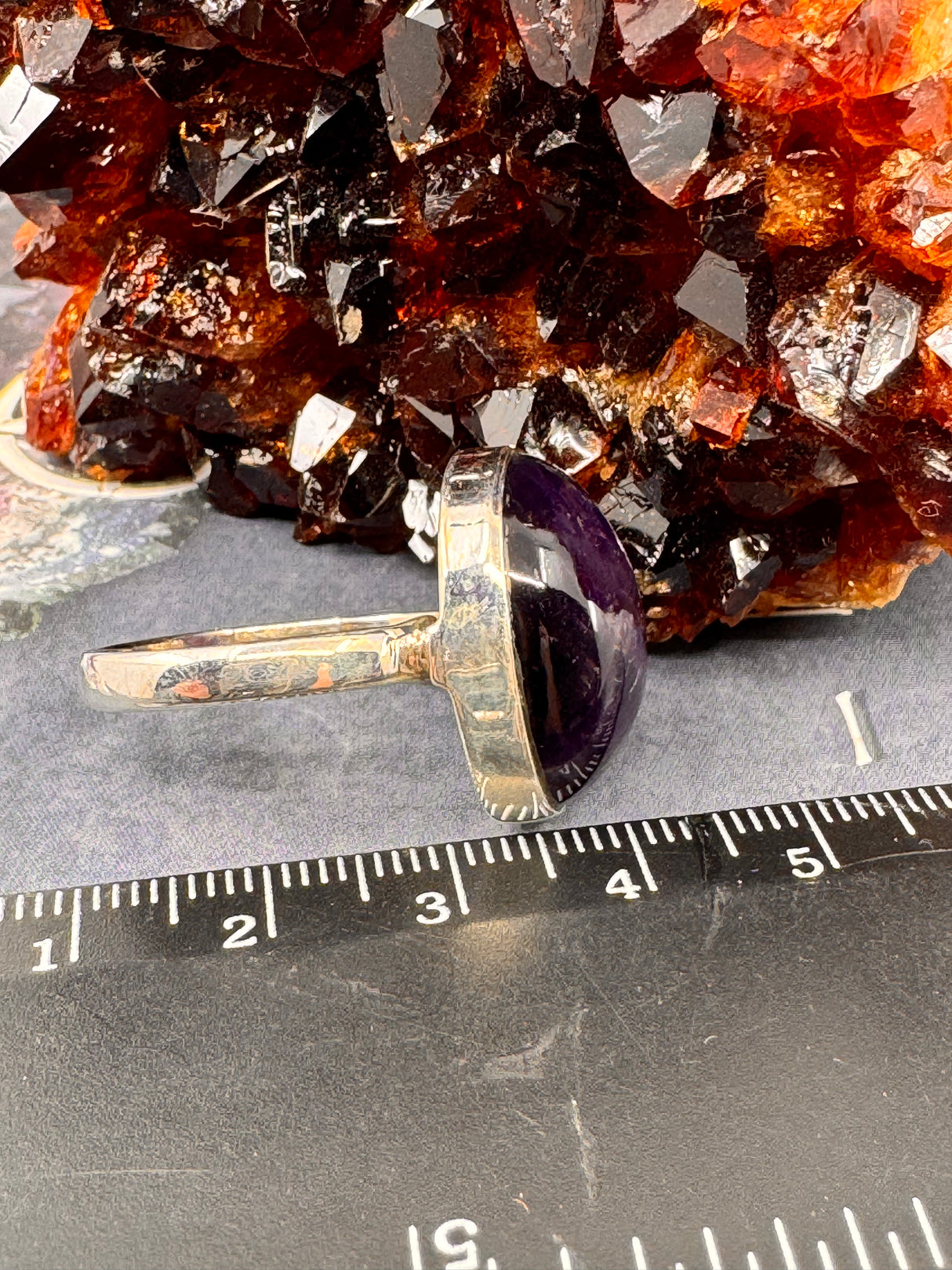 Amethyst Silver Ring Size 11  - “I trust my intuition and allow it to guide me each day”