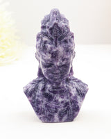 Lepidolite Kuan Yin Carving 404g – The Goddess of Compassion | Peace & Emotional Healing