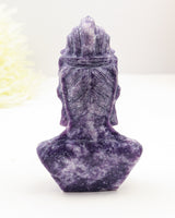 Lepidolite Kuan Yin Carving 404g – The Goddess of Compassion | Peace & Emotional Healing