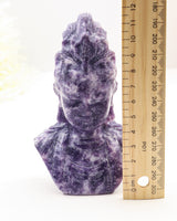 Lepidolite Kuan Yin Carving 404g – The Goddess of Compassion | Peace & Emotional Healing