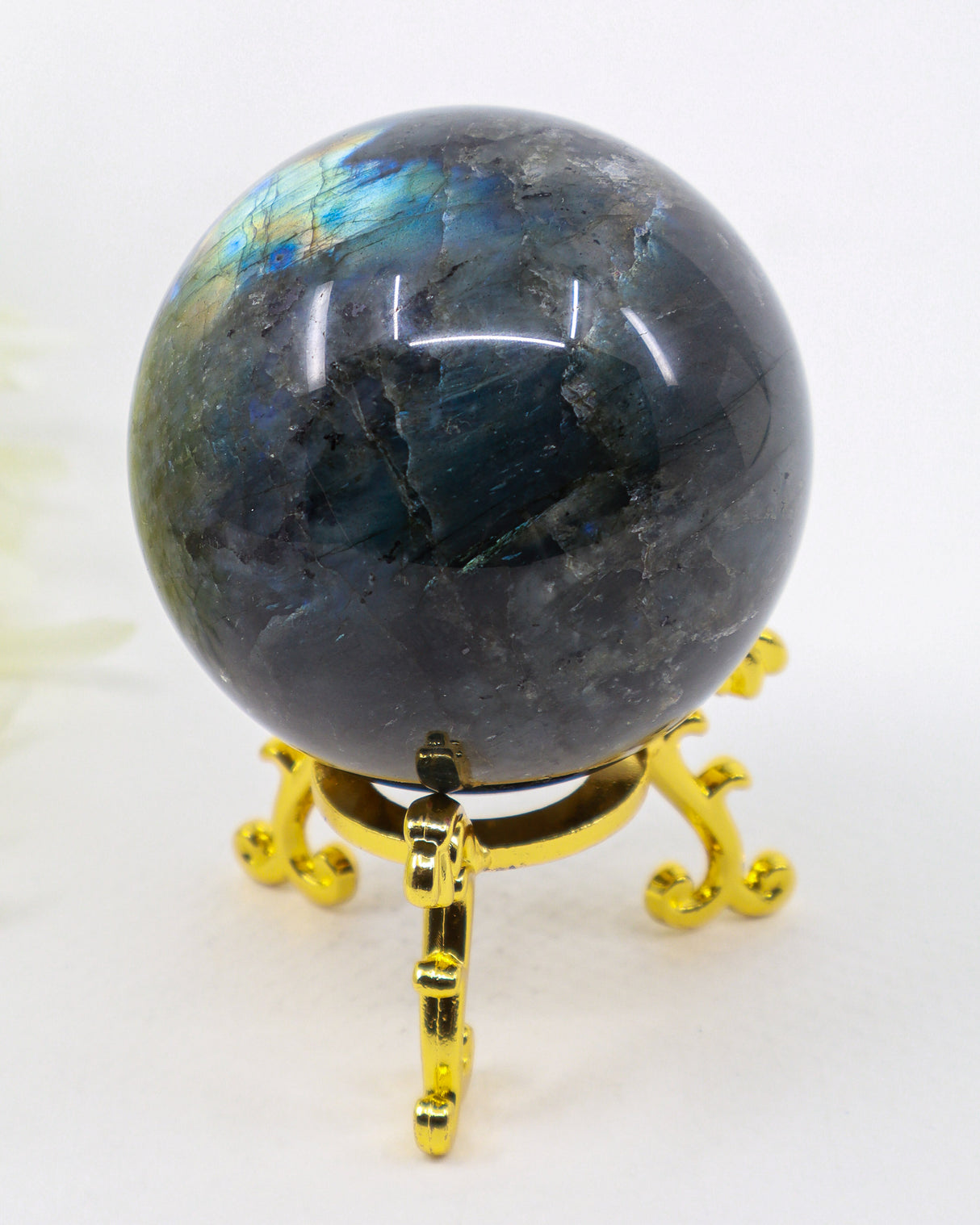 Labradorite Crystal Sphere 284g – Genuine Madagascan Labradorite with Brilliant Blue Flash