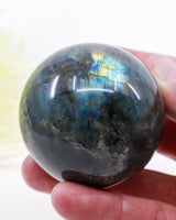 Labradorite Crystal Sphere 284g – Genuine Madagascan Labradorite with Brilliant Blue Flash