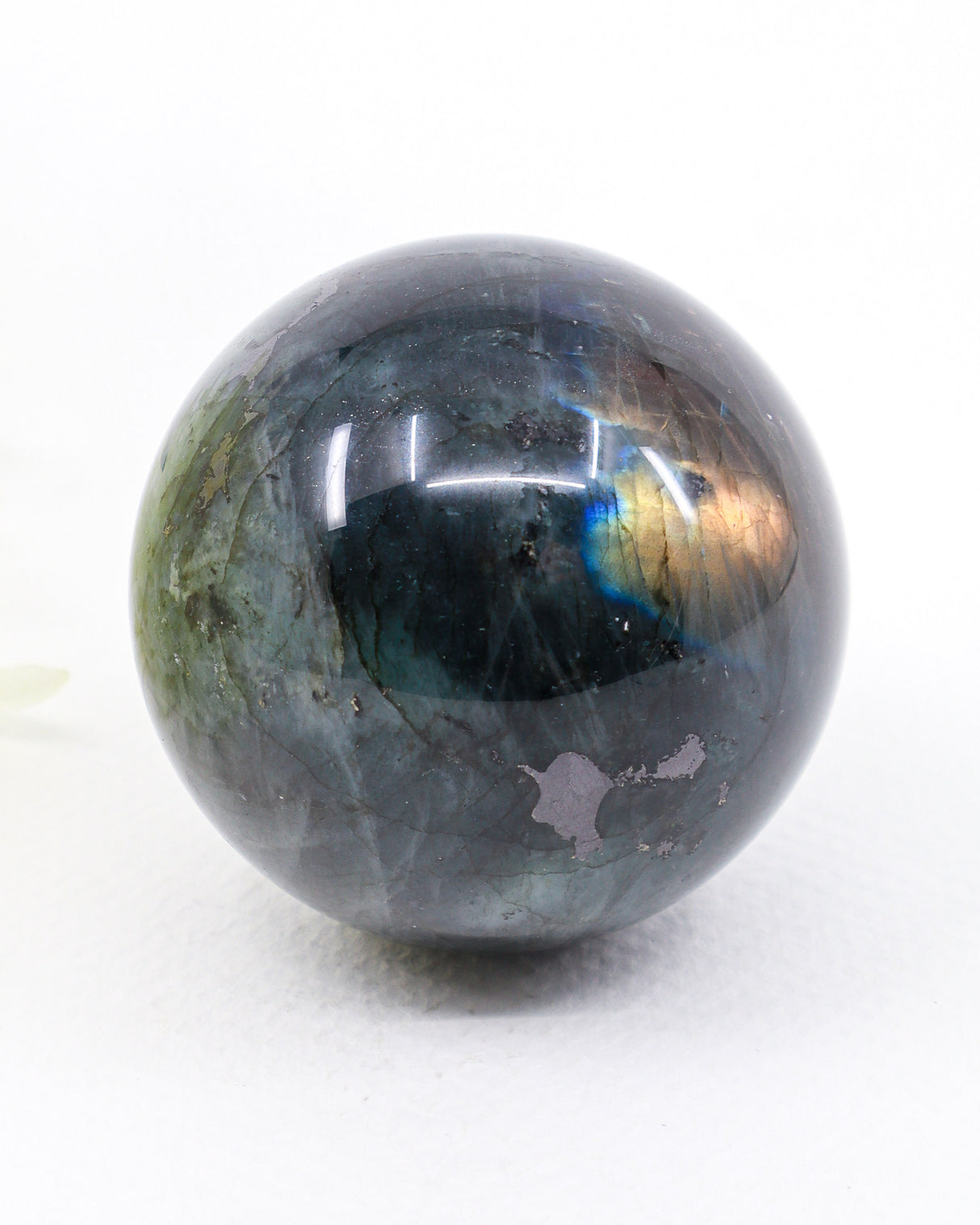 Labradorite Crystal Sphere 320g – Genuine Madagascan Labradorite with Blue & Golden Flash