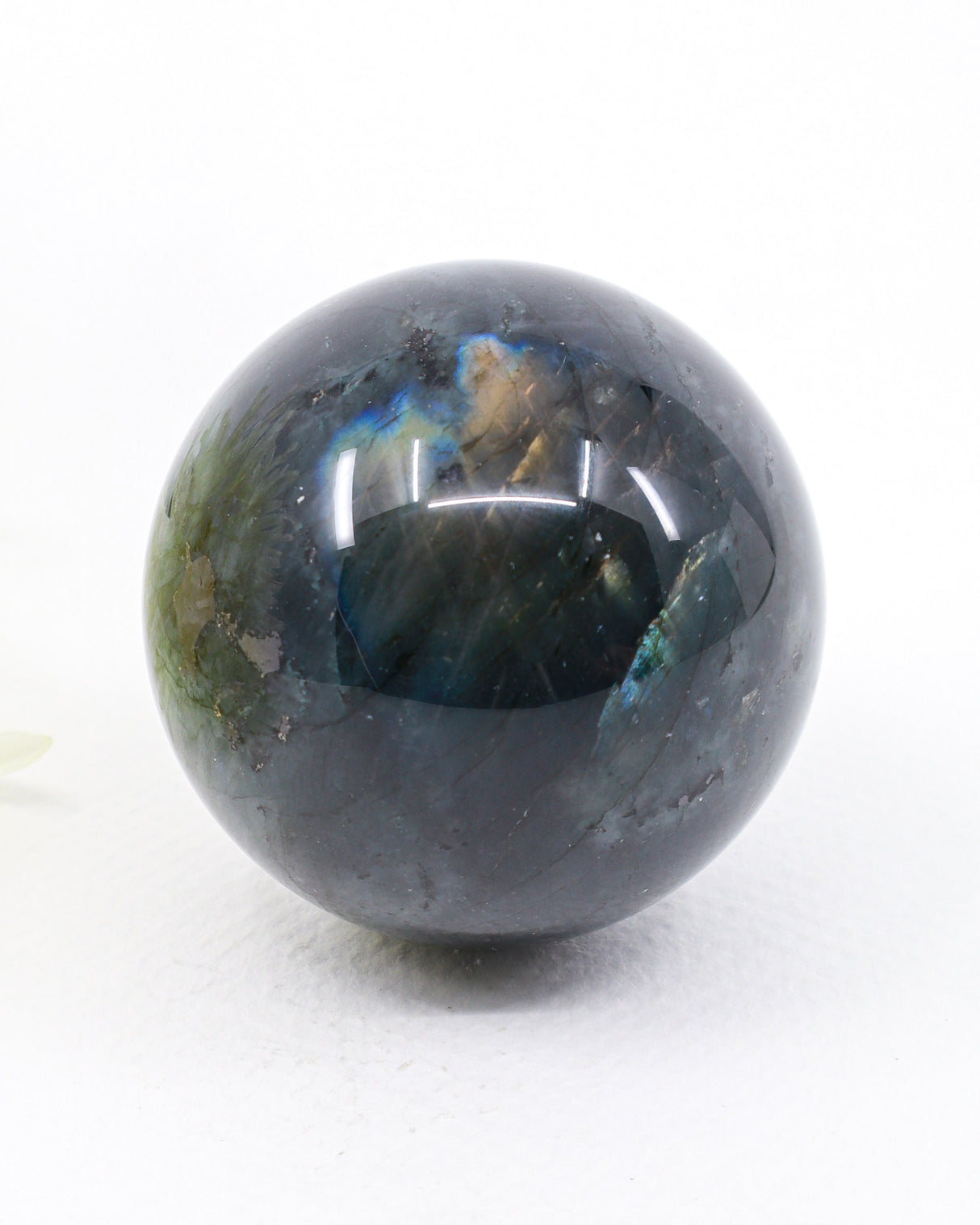Labradorite Crystal Sphere 320g – Genuine Madagascan Labradorite with Blue & Golden Flash
