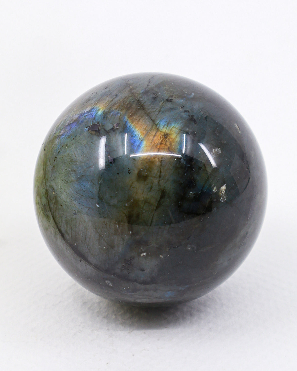 Labradorite Crystal Sphere 253g – Genuine Madagascan Labradorite with Blue, Aqua & Golden Flash