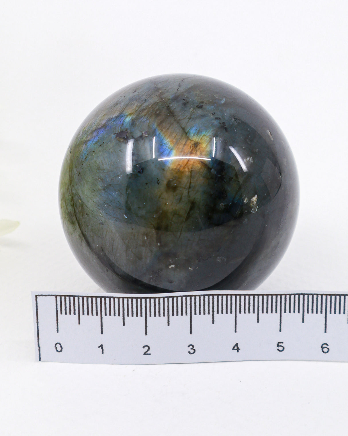 Labradorite Crystal Sphere 253g – Genuine Madagascan Labradorite with Blue, Aqua & Golden Flash