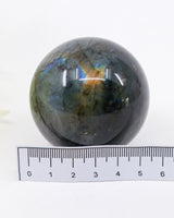 Labradorite Crystal Sphere 253g – Genuine Madagascan Labradorite with Blue, Aqua & Golden Flash