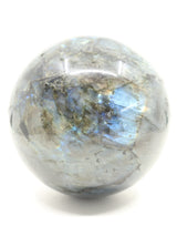 The Enchanted Realm – Magnificent 5.45kg Labradorite Sphere with Hand-Carved Wooden Stand