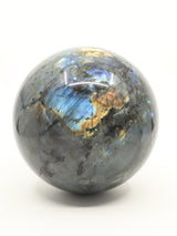 The Enchanted Realm – Magnificent 5.45kg Labradorite Sphere with Hand-Carved Wooden Stand