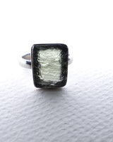 Genuine Czech Moldavite Sterling Silver Ring – Size 9 | 4.58g | One of a Kind