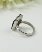 Genuine Czech Moldavite Sterling Silver Ring – Size 9 | 4.58g | One of a Kind