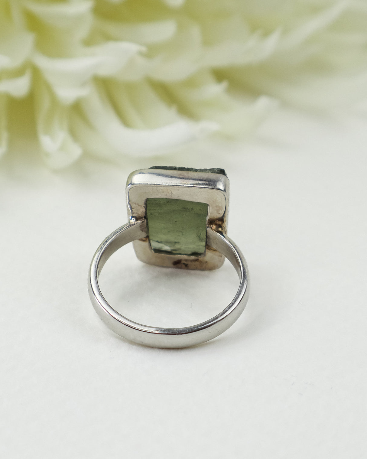 Genuine Czech Moldavite Sterling Silver Ring – Size 9 | 4.58g | One of a Kind