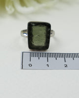 Genuine Czech Moldavite Sterling Silver Ring – Size 9 | 4.58g | One of a Kind