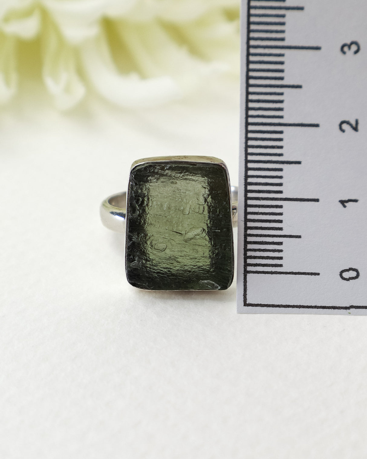 Genuine Czech Moldavite Sterling Silver Ring – Size 9 | 4.58g | One of a Kind