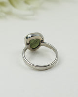 Genuine Czech Moldavite Sterling Silver Ring – Size 7 | 2.86g | One of a Kind