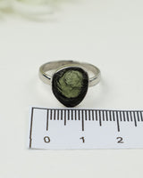 Genuine Czech Moldavite Sterling Silver Ring – Size 7 | 2.86g | One of a Kind