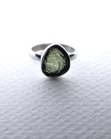 Genuine Czech Moldavite Sterling Silver Ring – Size 7 | 2.86g | One of a Kind