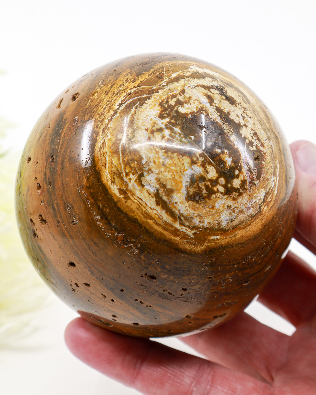 Natural Ocean Jasper Sphere 966g | Emotional Healing, Joy & Inner Peace