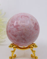 Natural Pink Opal Crystal Sphere polished healing crystal ball for emotional healing, inner peace and Heart Chakra energy.