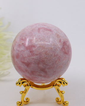 Natural Pink Opal Crystal Sphere polished healing crystal ball for emotional healing, inner peace and Heart Chakra energy.